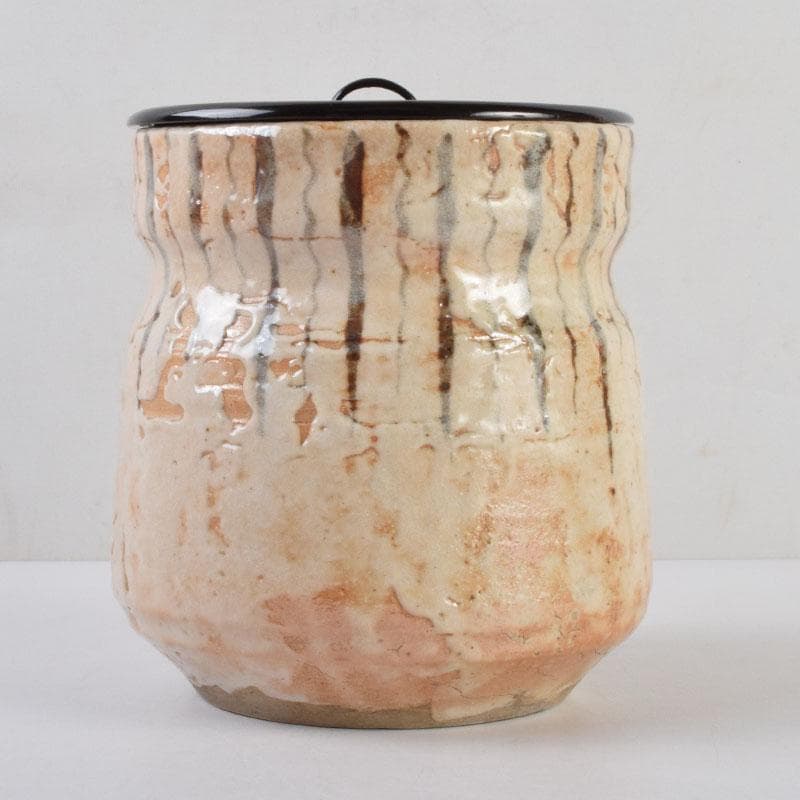 茶道具　志野焼　瀬戸　陶三郎作　水指　共箱　C　8731