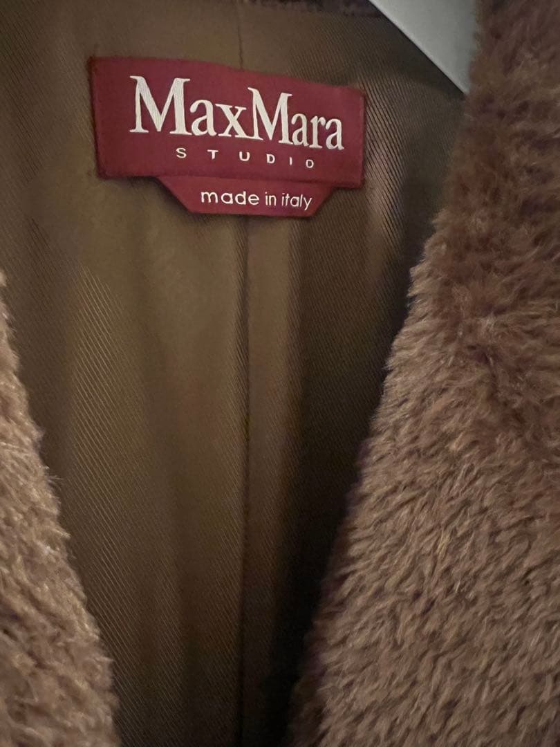 Max Mara STUDIO アルパカシャギーコート　ブラウン