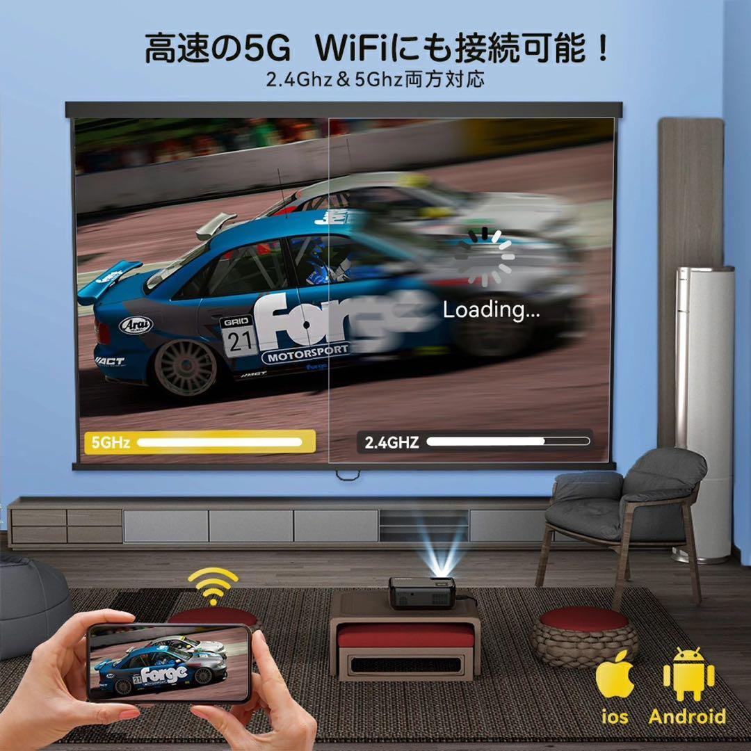 ☆プロジェクター 小型 16000lm 550ANSI 4k 1080p