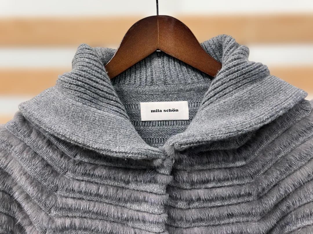 最終価格！！mila schon ミンクファー　カシミヤ素材　グレー コート