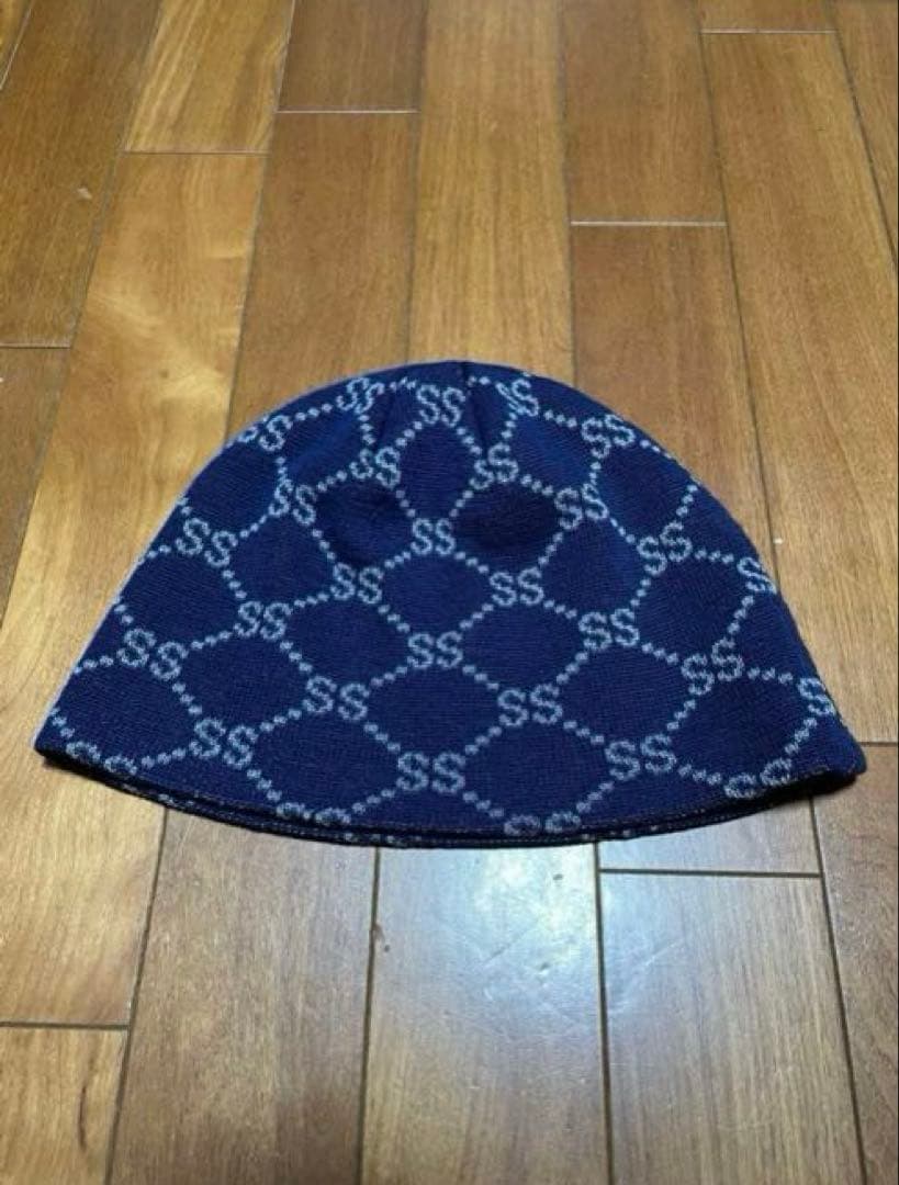 90s old stussy ビーニー　モノグラム　紺タグ