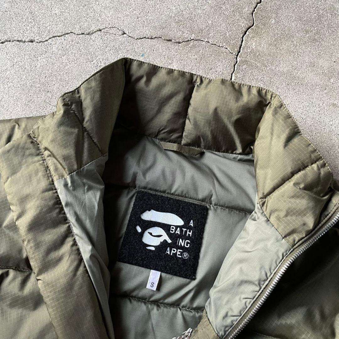 ジャケット・アウター 00s A BATHING APE puffer jacket khaki