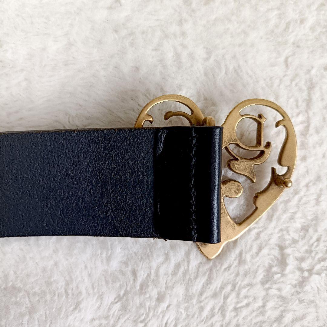 D＆G ドルガバ　ベルト　ハート　ゴールド　ブラック　黒　金