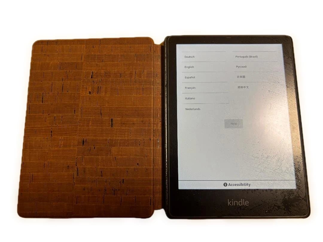 Kindle Paperwhite ブラック コルク風カバーつき