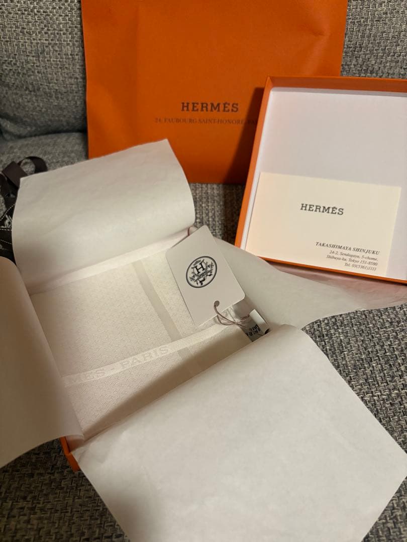 HERMES ハンカチ 綿100%