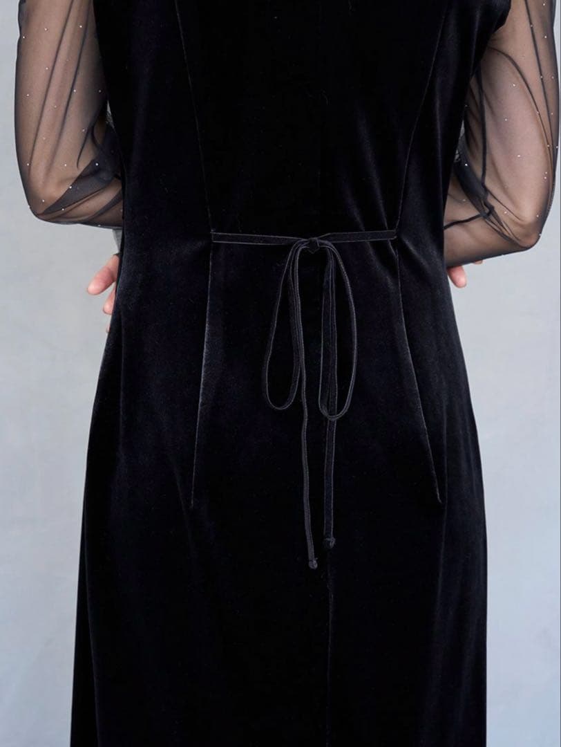 SNIDELシアードッキングベロアドレス ブラック 0サイズ