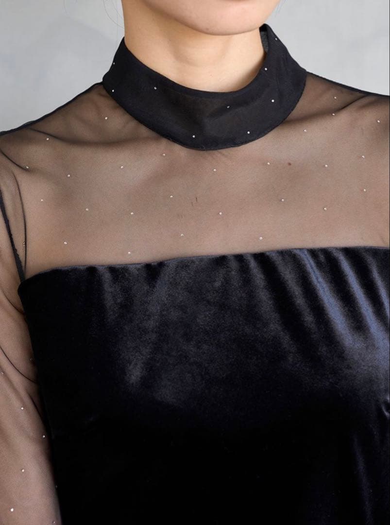 SNIDELシアードッキングベロアドレス ブラック 0サイズ