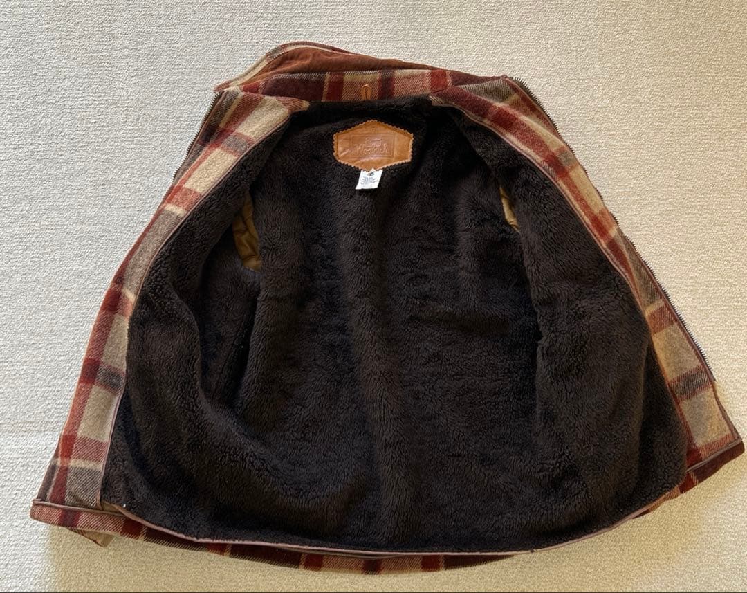 70年代　ウールリッチ　裏ボアジャケット　TALONジップ