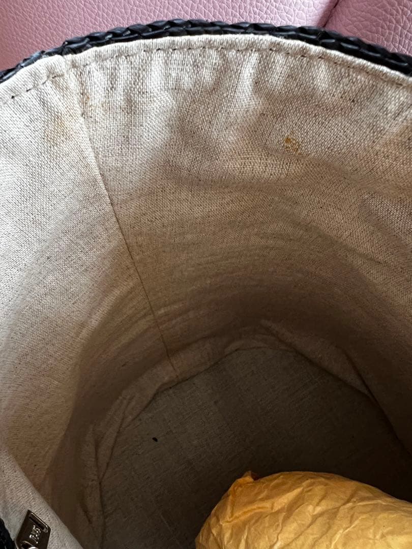 Tod'sトッズ　レザーコンビ　ラフィアかごバッグ