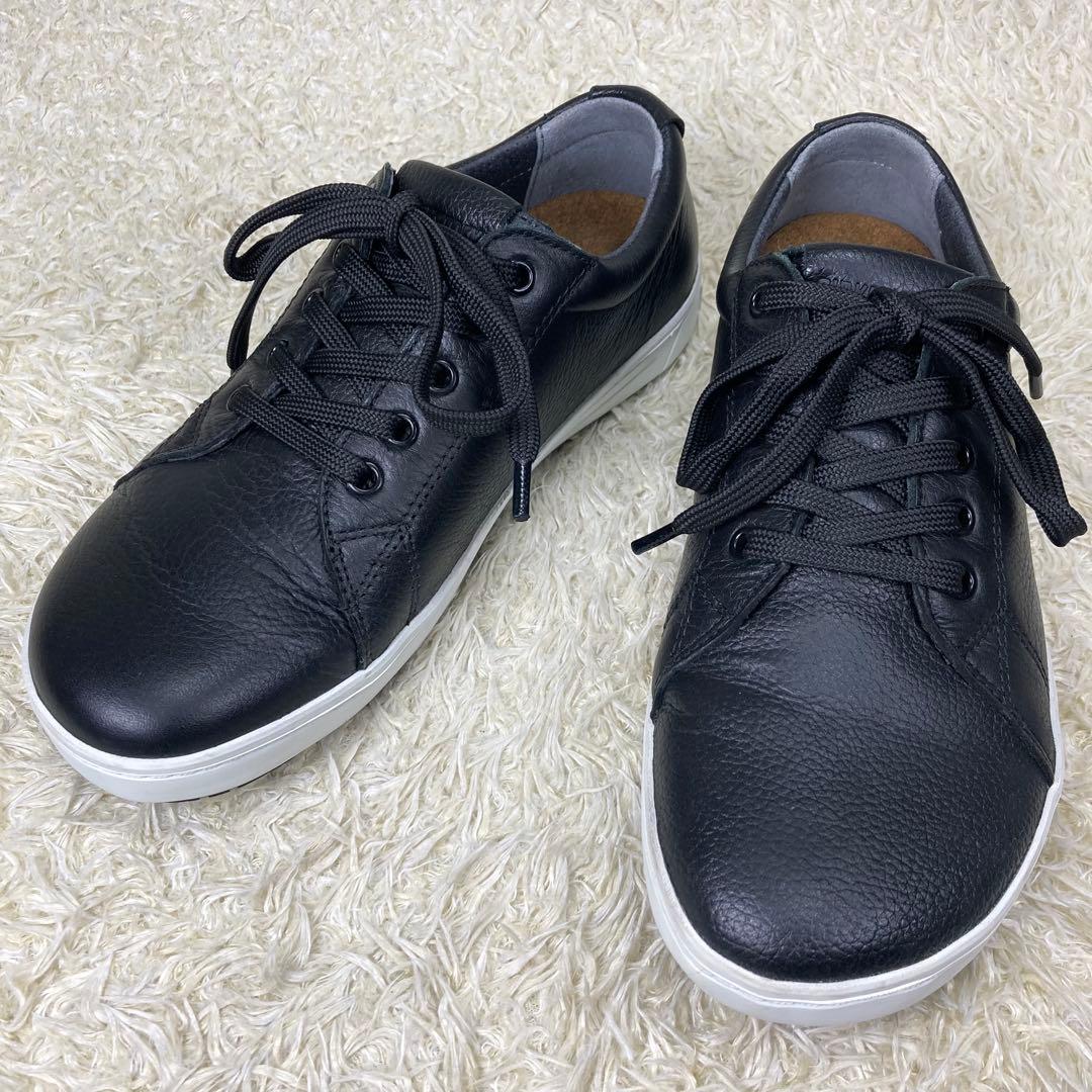 『未使用級』ビルケンシュトック　職業靴　QO500 レザースニーカー　ブラック