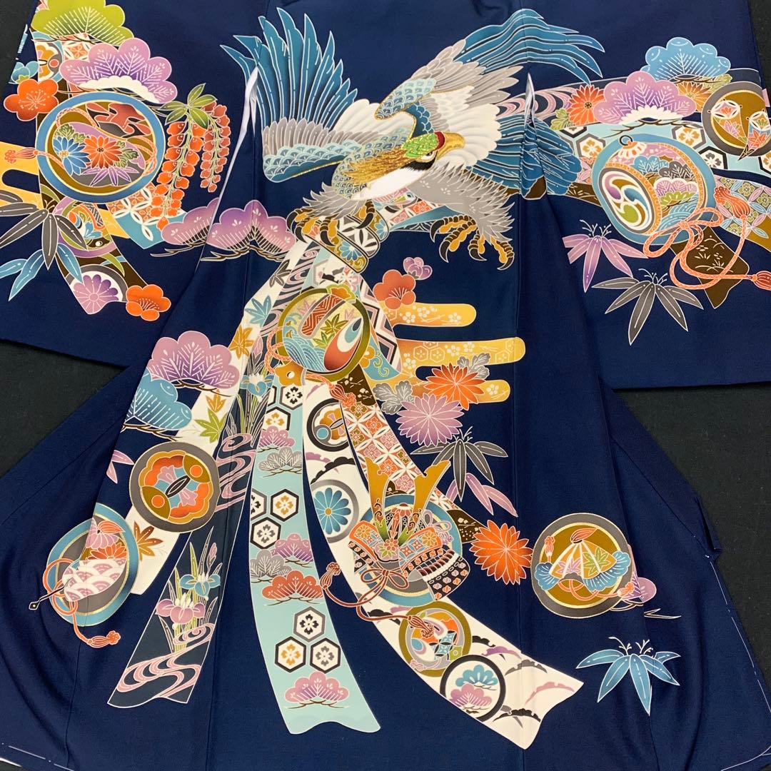 有名店在庫 最高級新品正絹産着京友禅工芸紅型美術、特撰豪華刺繍、大鷹熨斗古典文