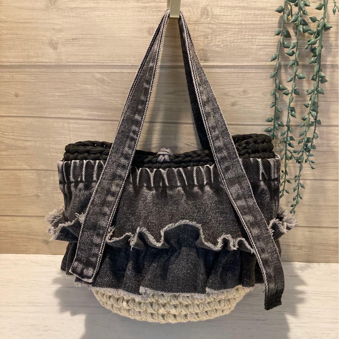 ちょここ様Ｎｏ538 ハンドメイドバッグ デニムリメイクバッグ リメイクデニム