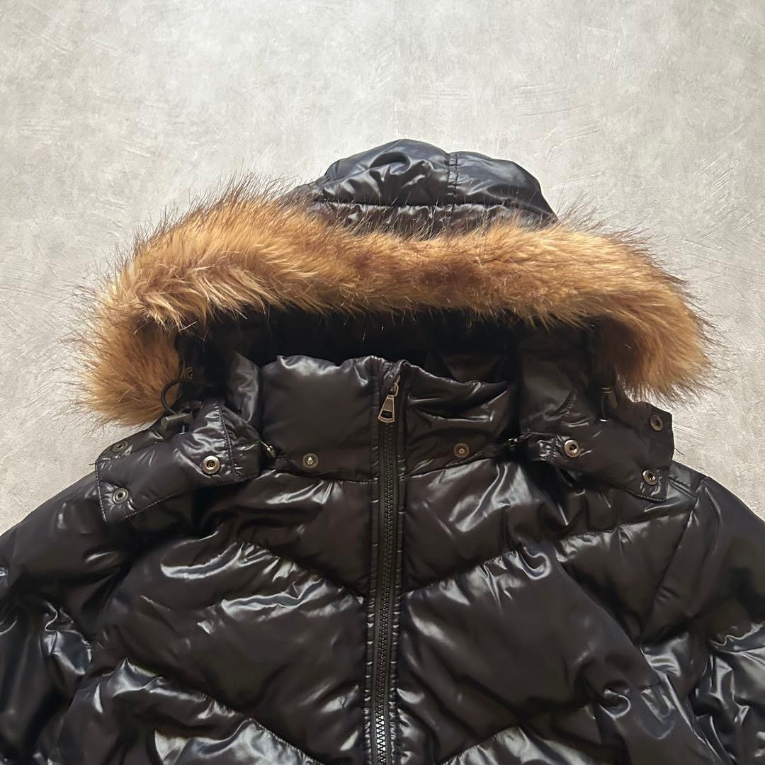 ジャケット・アウター uniqlo grunge hood fur down jacket navy