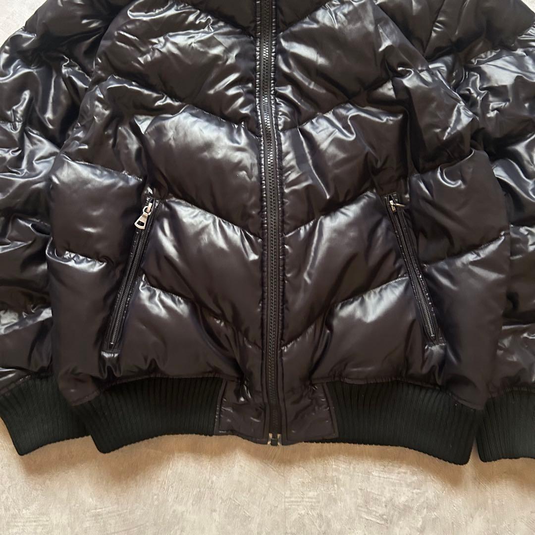 ジャケット・アウター uniqlo grunge hood fur down jacket navy