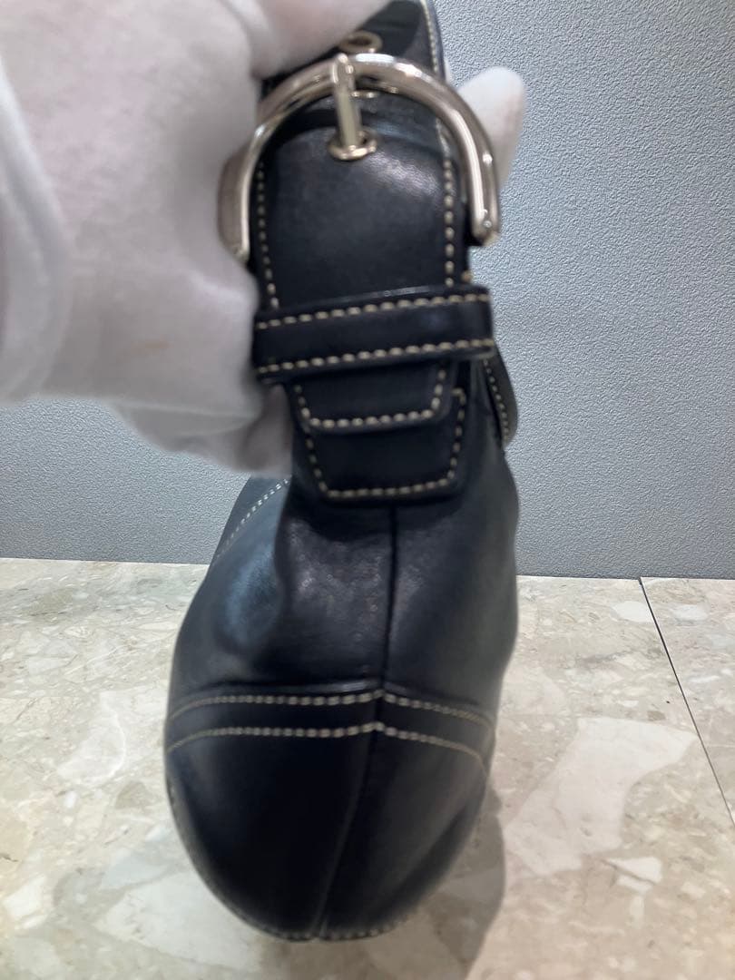 【美品】COACH ショルダーバッグ ワンショルダー レザー ブラック