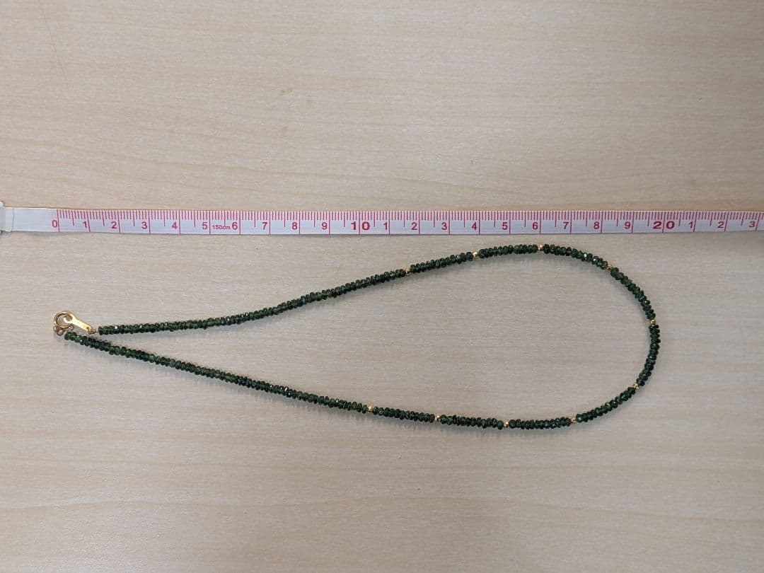 K18 金具 ネックレス 約20cm　緑石
