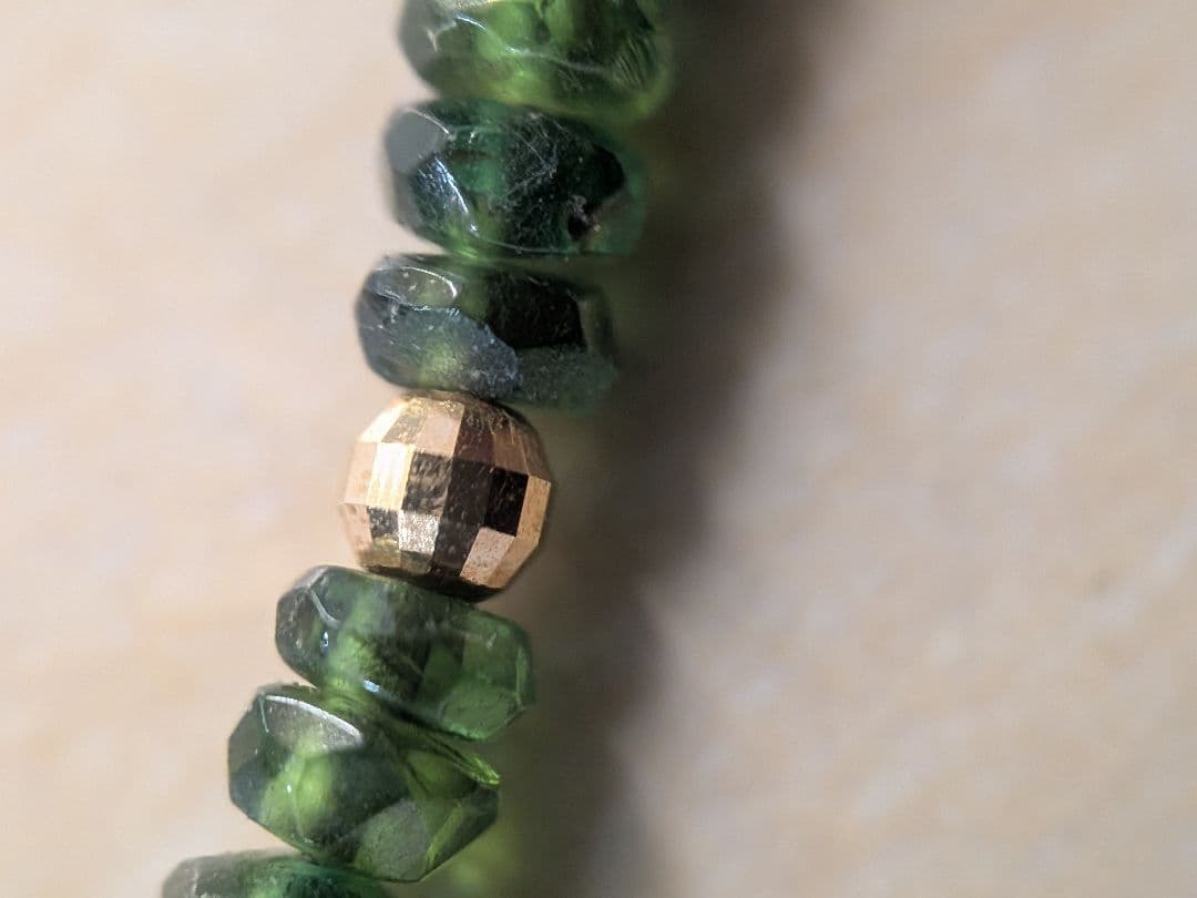 K18 金具 ネックレス 約20cm　緑石