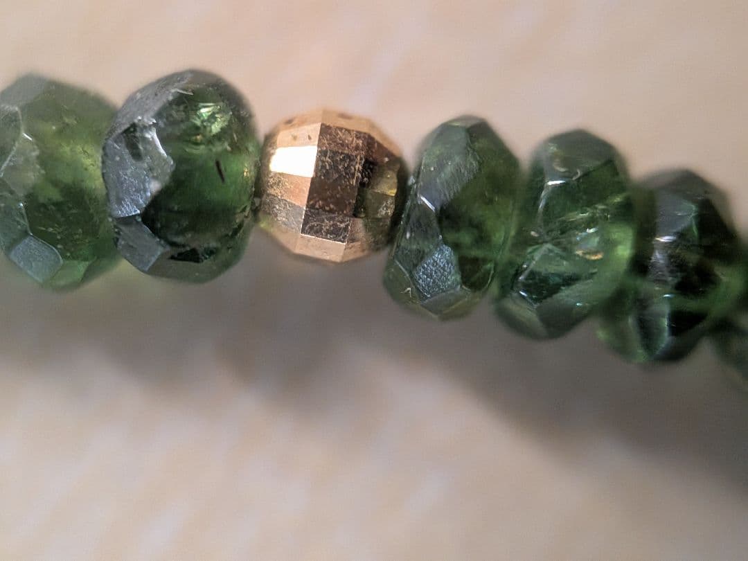 K18 金具 ネックレス 約20cm　緑石