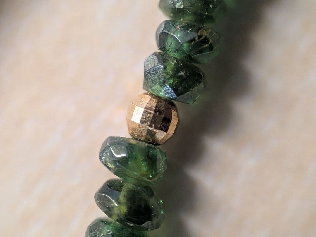 K18 金具 ネックレス 約20cm　緑石