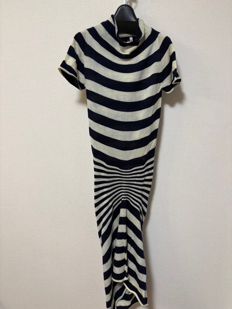 JUNYA WATANABEストライプ ハイネック 半袖 ワンピース