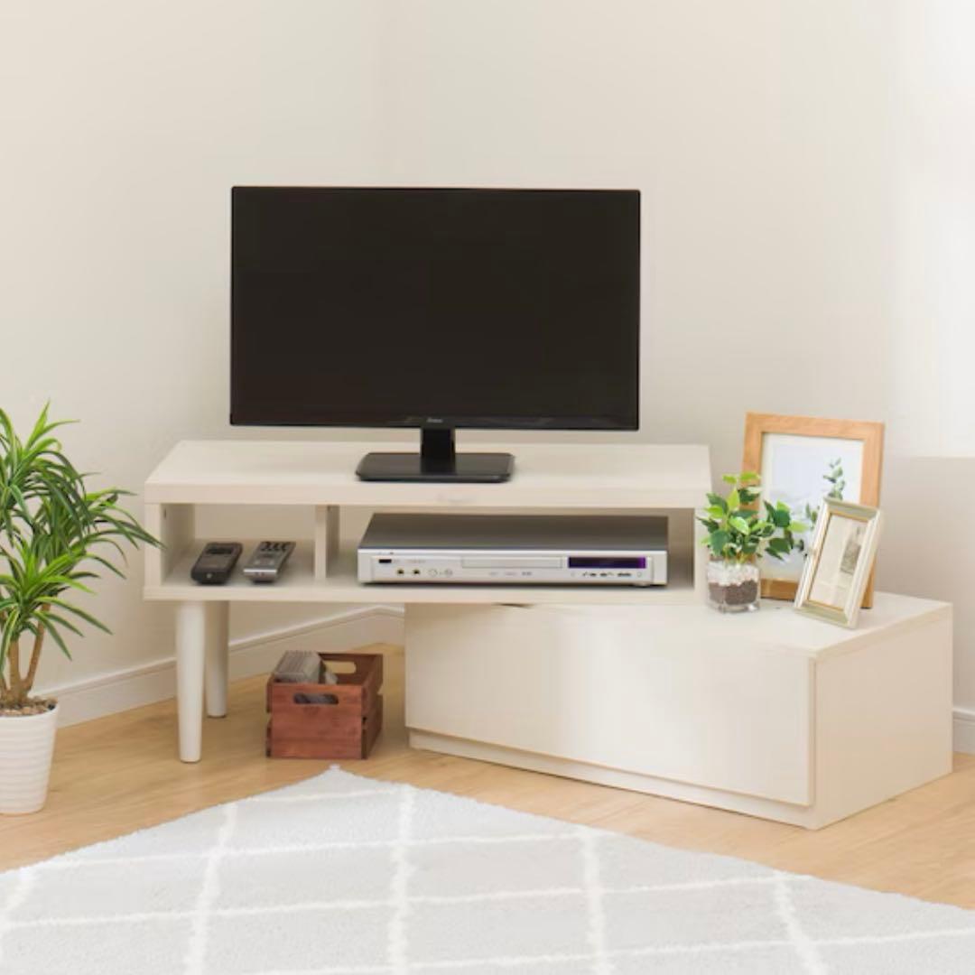 ホワイト テレビ台 回転可能 コンパクト