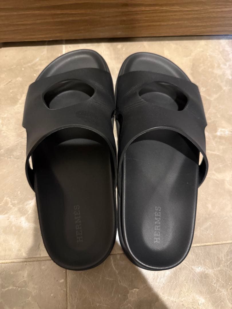 エルメス ブラック サンダル 38