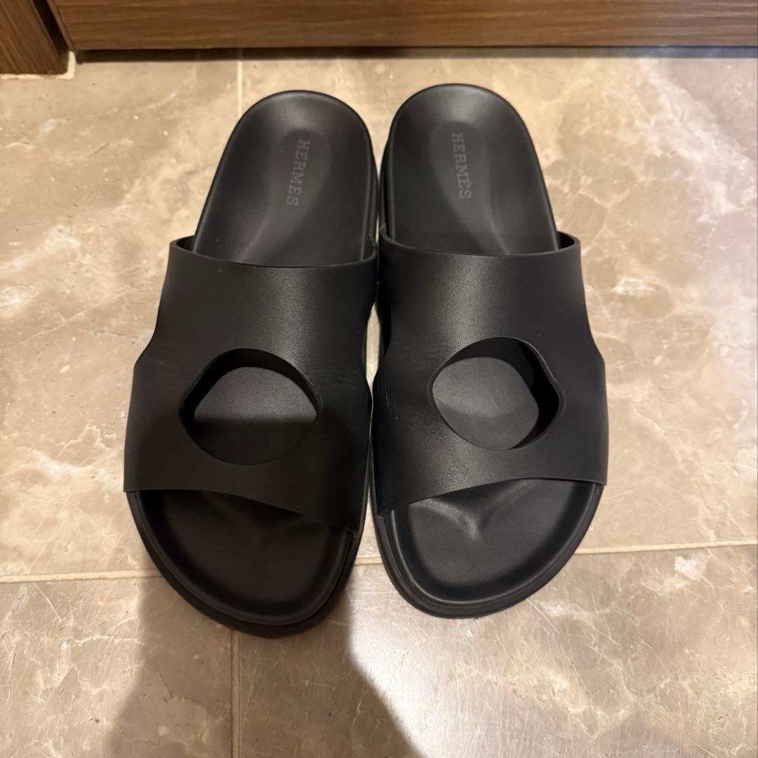 エルメス ブラック サンダル 38
