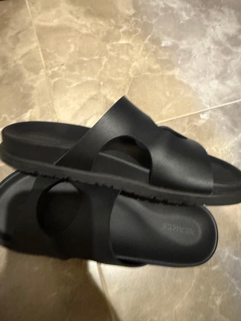 エルメス ブラック サンダル 38