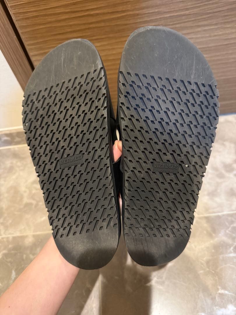 エルメス ブラック サンダル 38