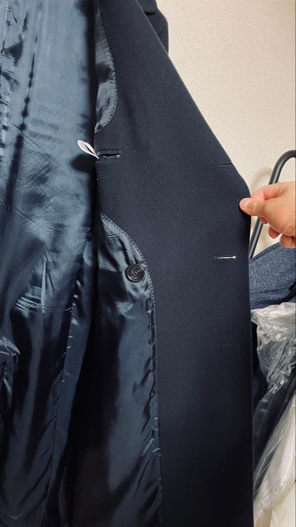 TAGLIATORE / RICH ウール ネイビー ダブルブレストコート 42