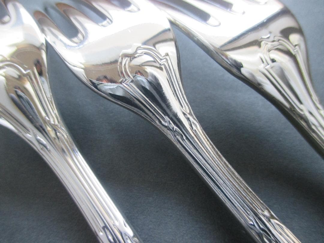 極美品☆仏蘭西高級銀器クリストフルシルバー銀Pスタンダードフォーク3本　リュバン