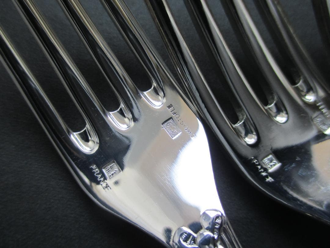 極美品☆仏蘭西高級銀器クリストフルシルバー銀Pスタンダードフォーク3本　リュバン