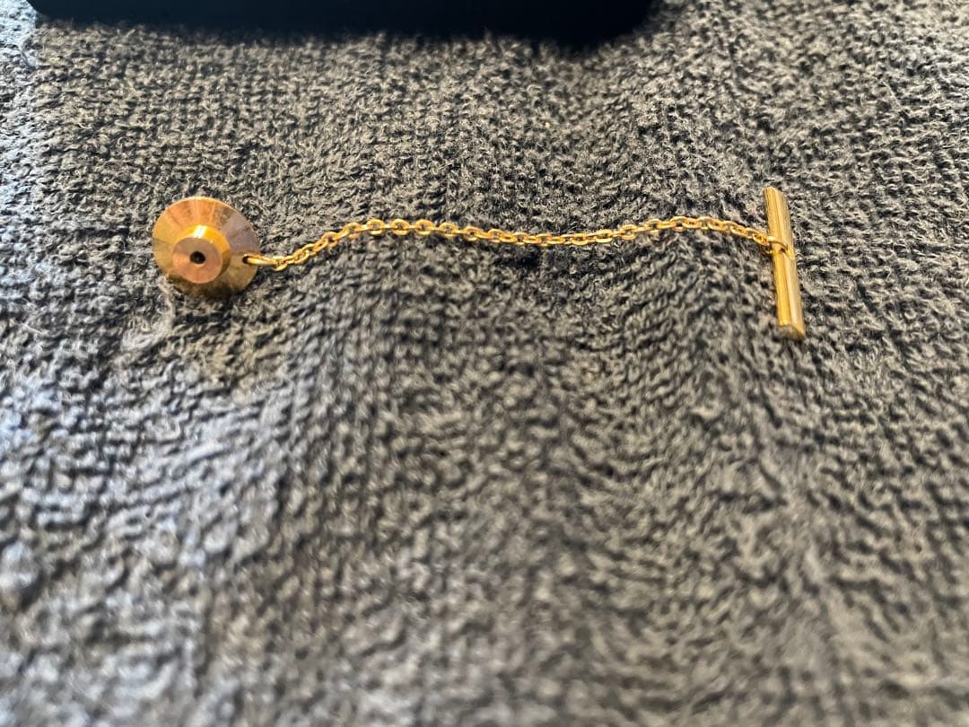 ネクタイピン タイピン タイタック　K18 18金　シトリン　トパーズ