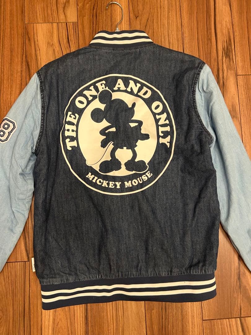 ディズニー　ミッキー ブルゾン デニム 切り替え ペアセット
