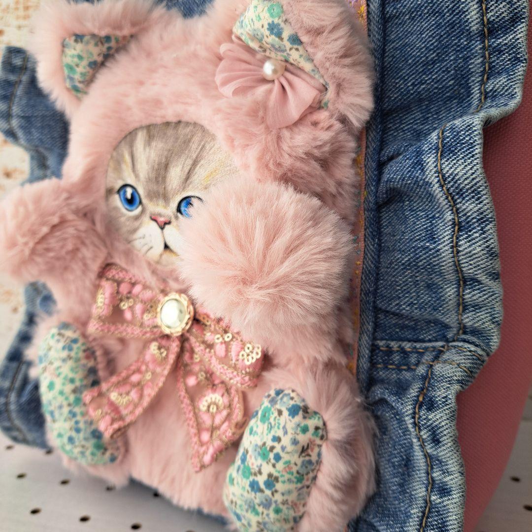 こ*能様 コヤンイサムチョン　ルミ　デニムリメイクフリルトートバッグ