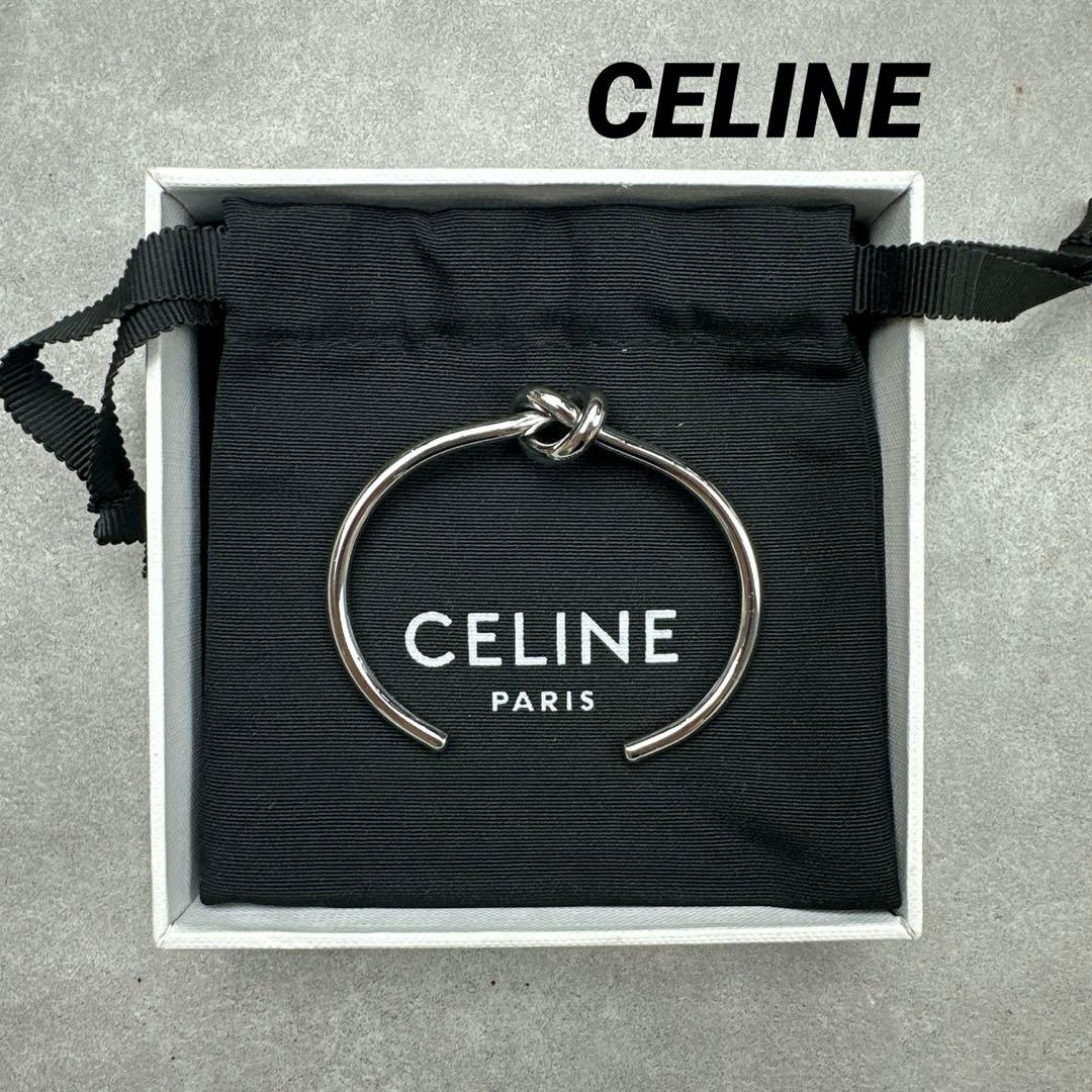 ★正規品★CELINE セリーヌ ノット バングル シルバー M イタリア製
