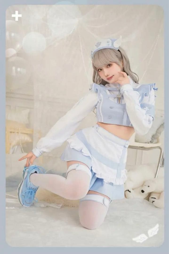 天使界隈 スタンドカラーナース マリームーン　ブルー