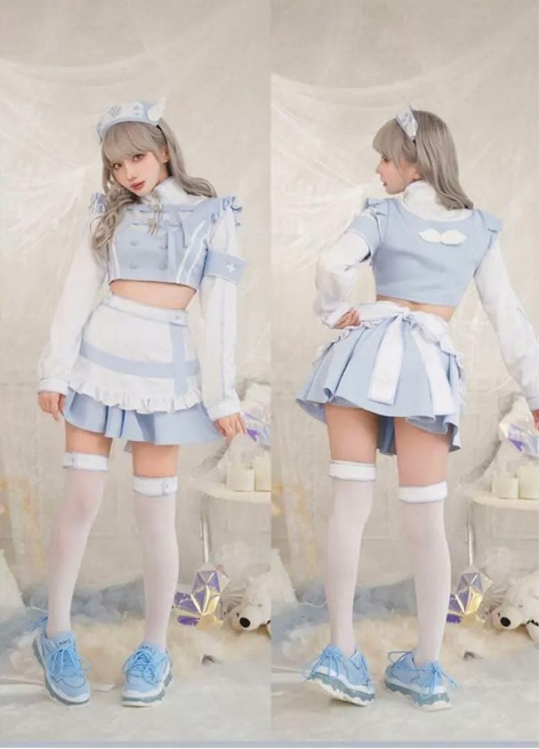 天使界隈 スタンドカラーナース マリームーン　ブルー