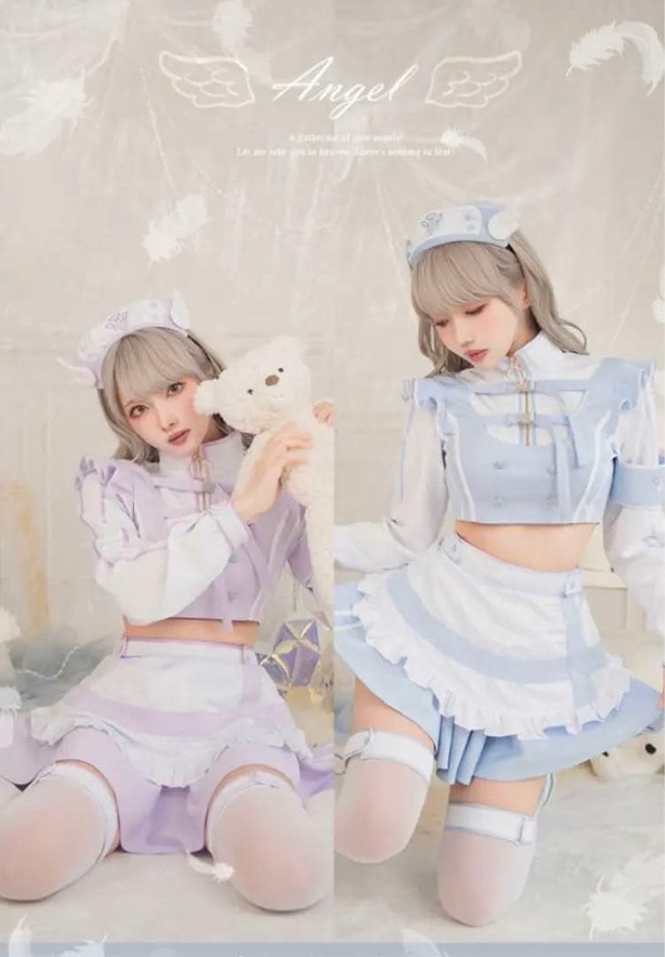 天使界隈 スタンドカラーナース マリームーン　ブルー