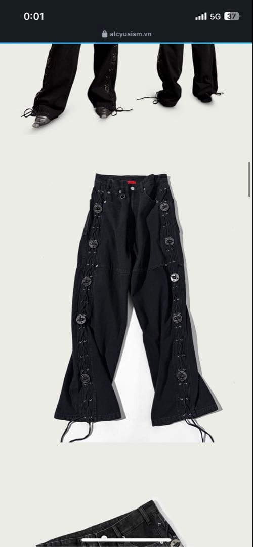 ベーコンくん　ALCYUS ブラックデニムパンツ