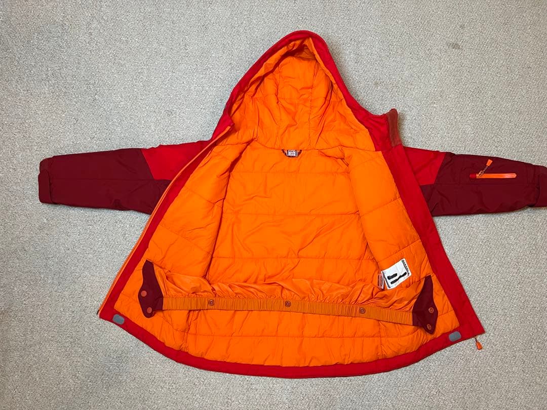 【美品】mont-bell（モンベル）子ども用 スノーウェア 120cm 赤