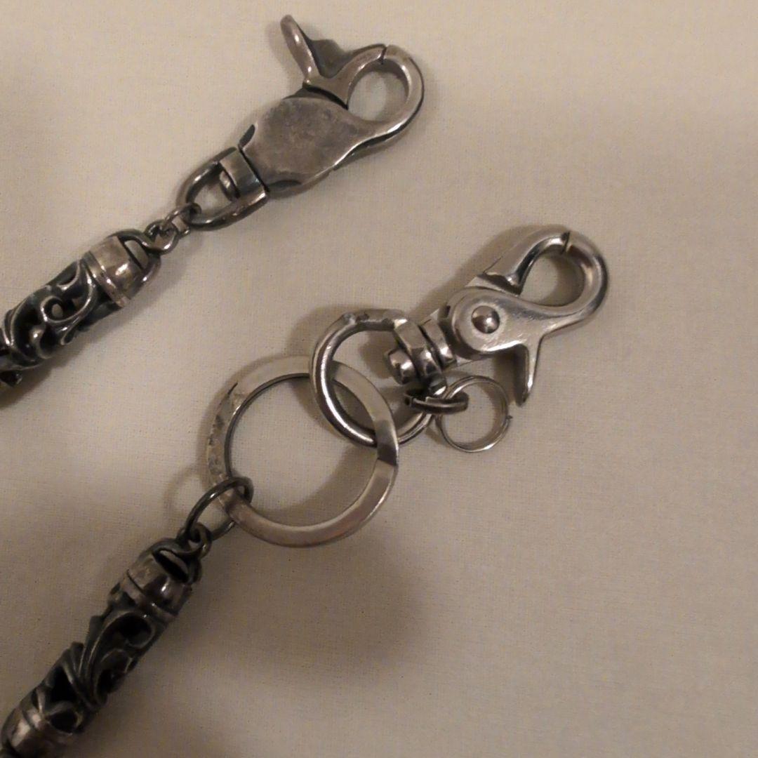 素早い対応させていただきます！ ウォレットチェーン　ロング　シルバ色