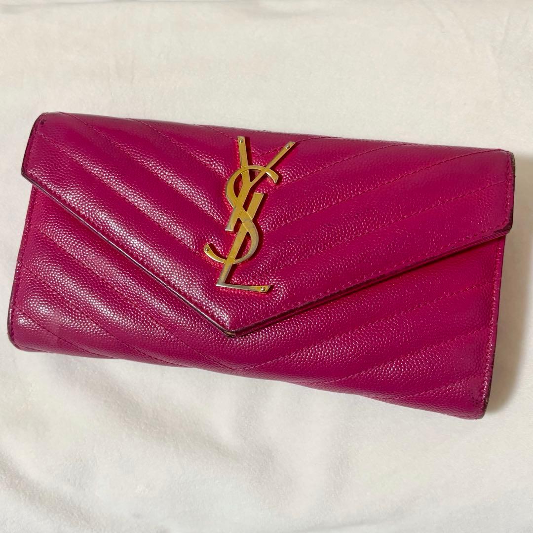 YSL ピンクレザー 長財布