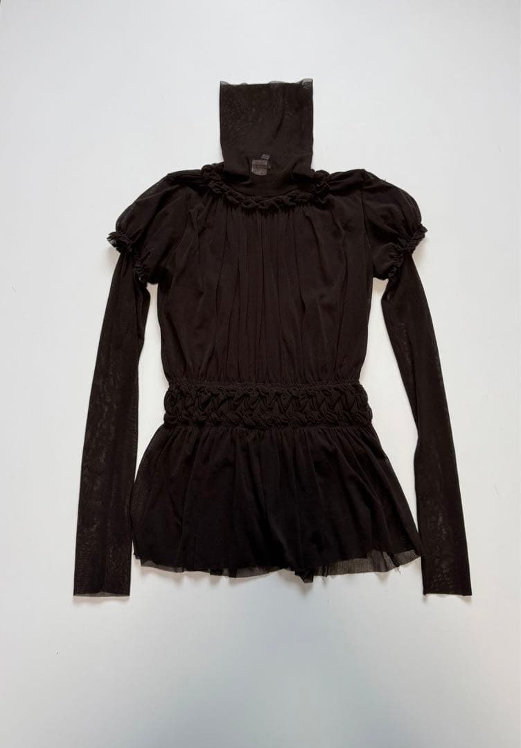 美品 Jean Paul GAULTIER パワーネットトップス ブラウン