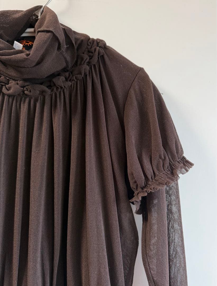 美品 Jean Paul GAULTIER パワーネットトップス ブラウン