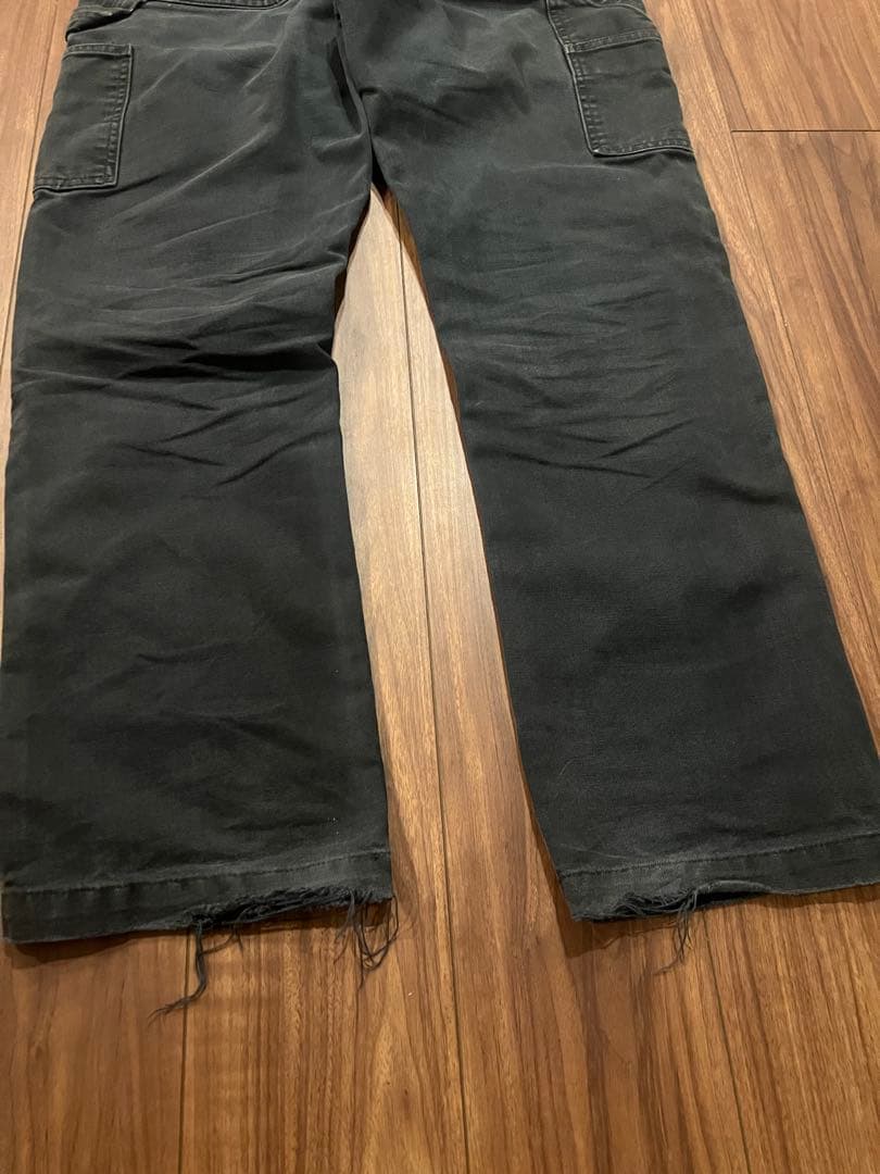 【雰囲気抜群】極上フェード！カーハート ダブルニー ブラック ヴィンテージ