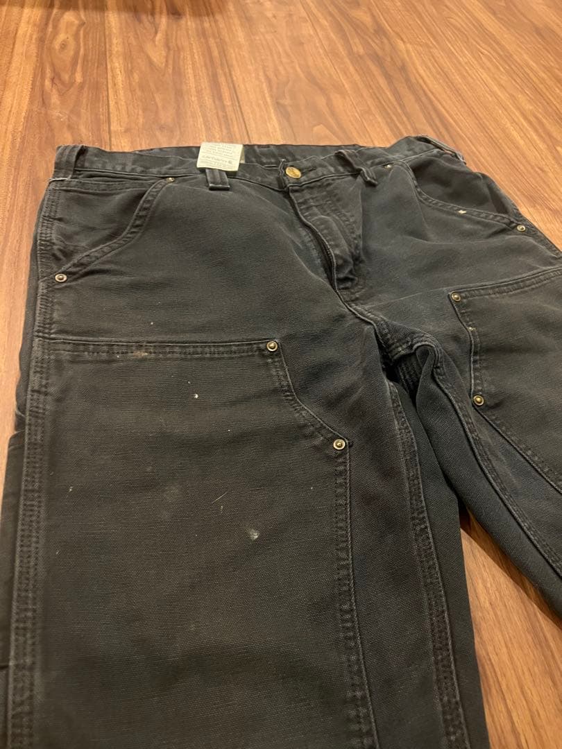 【雰囲気抜群】極上フェード！カーハート ダブルニー ブラック ヴィンテージ