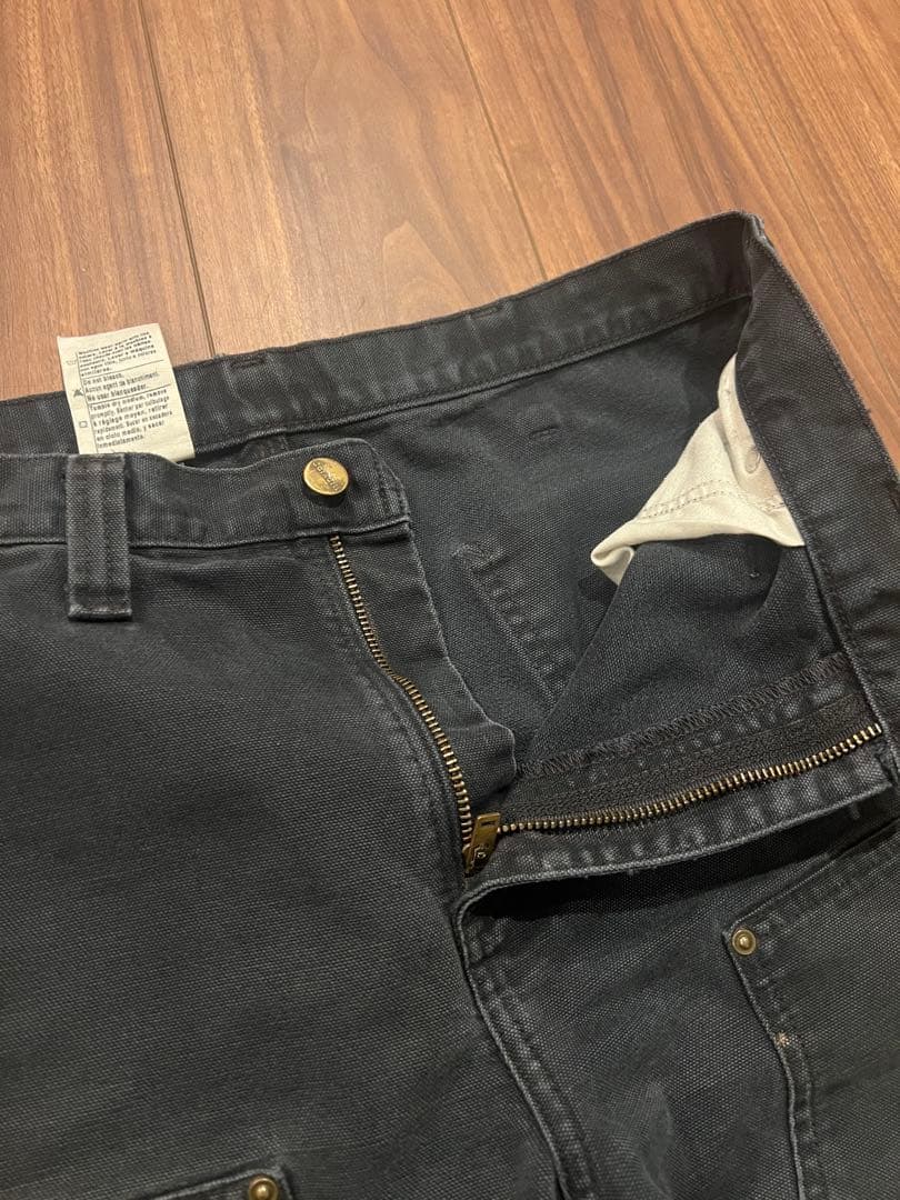 【雰囲気抜群】極上フェード！カーハート ダブルニー ブラック ヴィンテージ