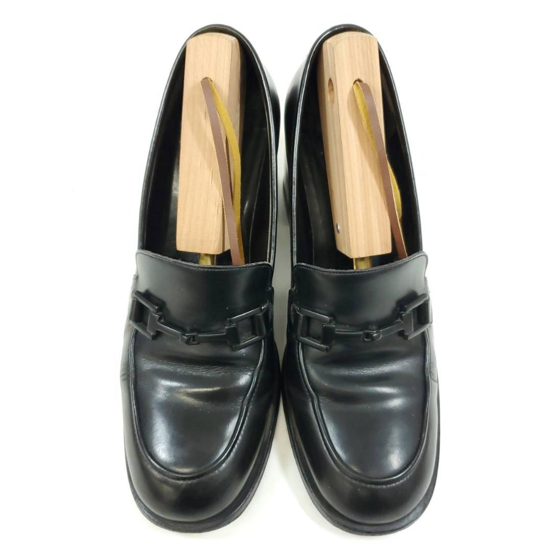 グッチ　ホースビット　チャンキーヒール　ローファー　本革　レザー　US6.5