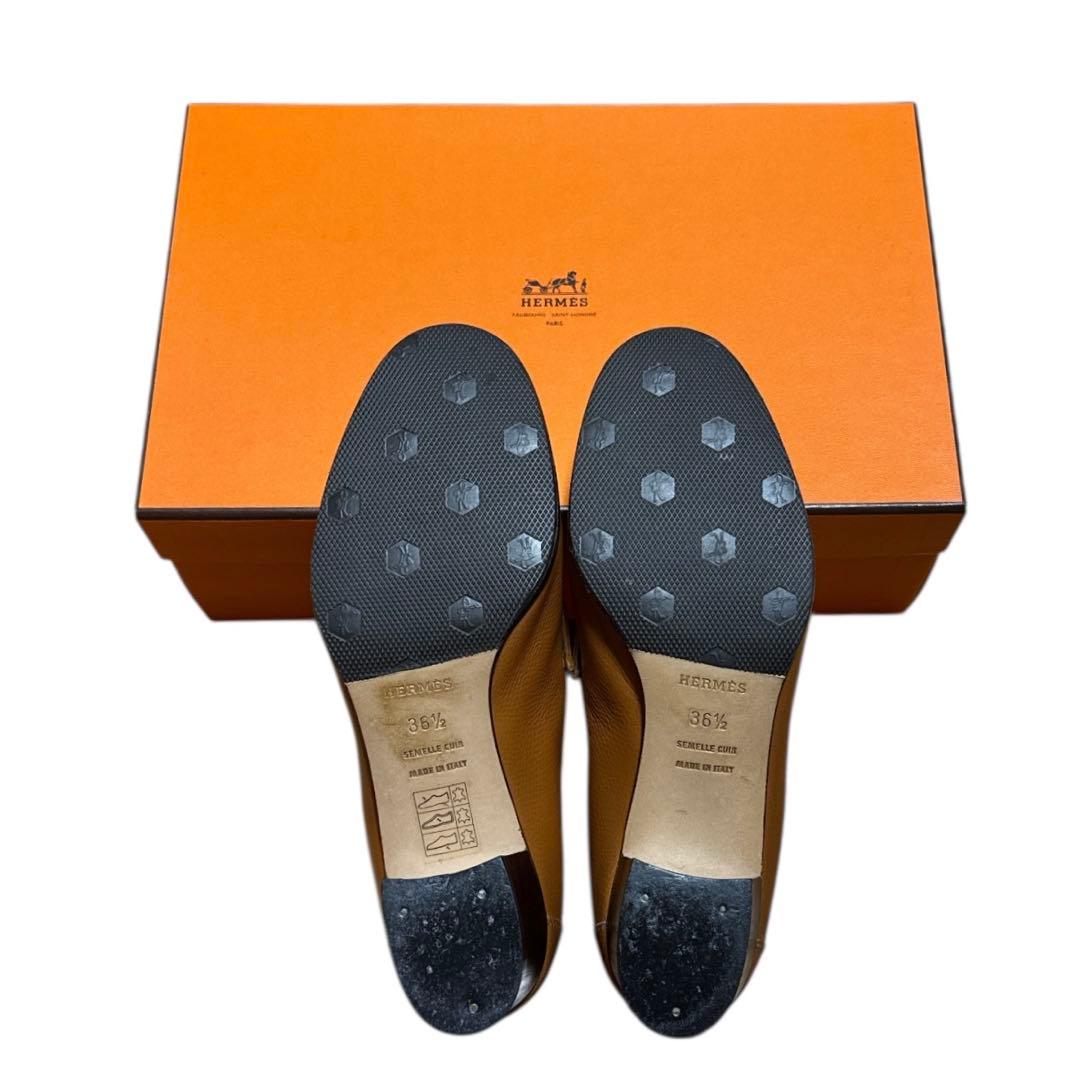 エルメス　ヒール　レザー ローファー 箱付き　36.5